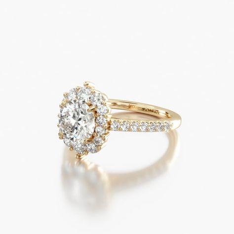 Graduated Halo Engagement Ring, Engagement Ring Cuts Chart, Halo Ring Stack, Gold Split Shank Engagement Ring, James Allen Engagement Rings, Gold Halo Engagement Ring, Milgrain Engagement Ring, Engagement Rings Vintage Halo, Future Engagement Rings