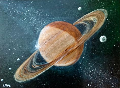 Planets Drawing Realistic, Oil Pastel Planet Art, Saturn Drawing Art, Saturn Painting Aesthetic, Saturn Art Paintings, Saturn Sketch Drawings, Saturn Drawing Color, Moon And Saturn Painting, Painting Of Saturn