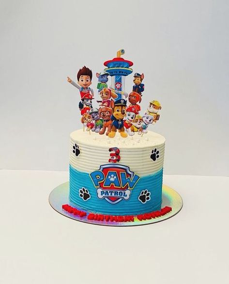 Eli on Instagram: "Paw Patrol Birthday Cake 😍😍😍 #pawpatrolcake #pawpatrol #pawpatrolbirthday #birthdaycake #birthdayboy #guelph #guelphcakes #guelphbirthdayparty #madewithlove #birthdaycookieset#customcakes" Pawpatrolcake Boy, Cake Paw Patrol Boy, Little Boy Birthday Cakes, Tort Paw Patrol, Paw Patrol Cake Ideas Boys, Birthday Cake Designs For Boys, Paw Patrol Cake Design, Paw Patrol Cake Boy, Simple Paw Patrol Cake