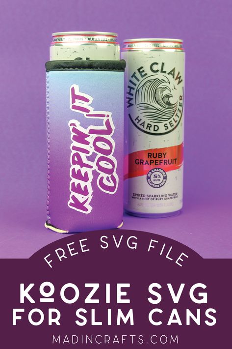 If you have jumped on the alcoholic seltzer bandwagon over the past few years, you might have found yourself with a bit of a problem. Suddenly, none of your handy The post FREE KOOZIE SVG FOR SLIM CANS appeared first on Mad in Crafts. Koozie Vinyl Size Chart, Koozie Svg Free, Koozie Svg, Koozies Diy, Can Koozie, Layered Vinyl, Can Crafts, Iron On Vinyl, Svg Free Files