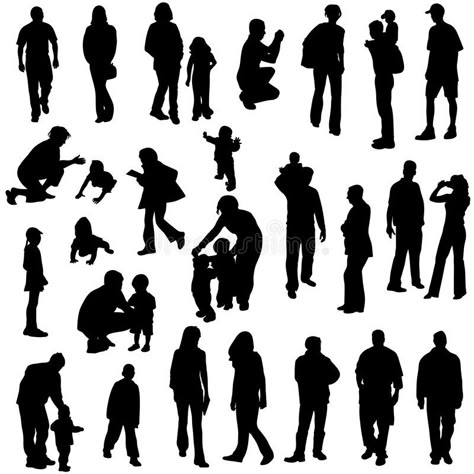 Silhouettes of people royalty free illustration Texture Brushes Photoshop, Silhouette Architecture, Silhouettes Of People, Black Architecture, Human Shadow, Tree Photoshop, Human Vector, House Silhouette, People Png