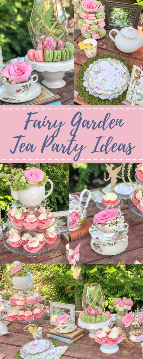 Garden Tea Party Ideas, Fairy Garden Tea Party, Fairy Birthday Party Decorations, Party Ideas For Girls, Fairy Cupcakes, Fairy Garden Birthday Party, Fairy Tea Parties, Garden Tea Party, Fairy Garden Party