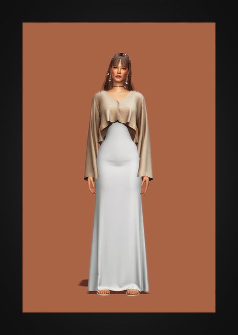 Long Dress & Cardigan II | Patreon Gorilla Gorilla, Dress Cardigan, Sims 4 Dresses, Sims 4 Cc, Dress With Cardigan, Sims Cc, Sims 4, Long Dress, Lookbook