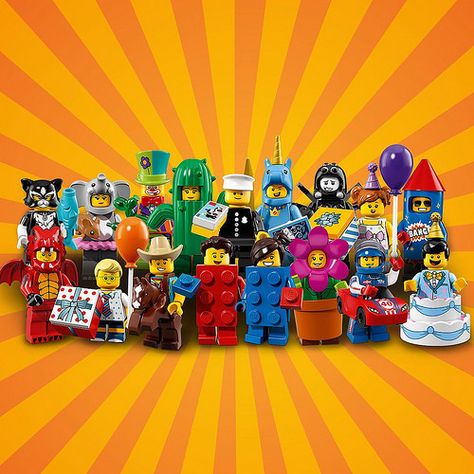 LEGO Collectible Minifigures Series 18 Party Image, Lego Theme, Lego Accessories, Group Party, Shop Lego, Lego Dimensions, Lego Photo, Lego Minifigs, Lego Store