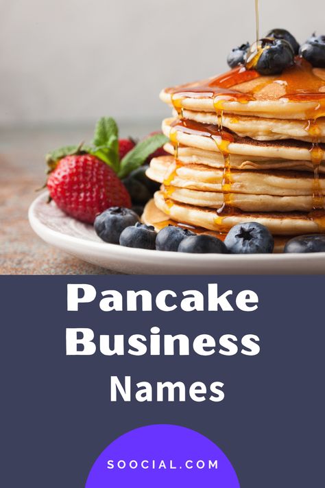 Cute Cafe Names, Pancake Business, Cake Business Names, Cafe Names Ideas, Pancake Shop, New Business Names, Shop Name Ideas, Pancake Cafe, Business Name Ideas