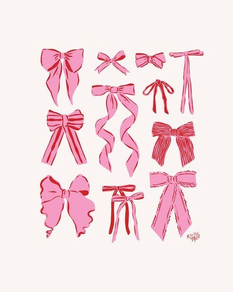 How To Paint Ribbons And Bows, Bows Wallpaper Mac, Ribbon Poster Design, Bows And Ribbons, Ribbon Illustration Graphics, Christmas Bow Illustration, Bow Illustration Ribbon, How To Draw Bows, Different Types Of Bows