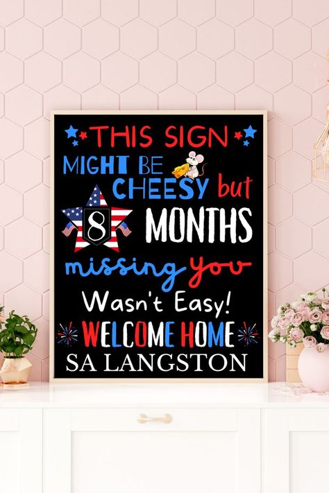 Redeployment Signs, Welcome Home Ideas For Husband, Welcome Home Signs Diy Poster Airport, Deployment Coming Home Signs, Deployment Homecoming Signs My Husband, Welcome Home Party For Military, Funny Deployment Homecoming Signs, Welcome Home Surprise, Army Pic