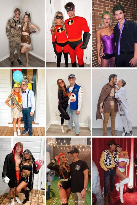 Costume Halloween Duo, Couples Halloween Costumes Creative, Disney Couple Costumes, Couple Costume Ideas, Halloween Couple Costumes, Easy Couple Halloween Costumes, Easy Couples Costumes, Couples Costumes Creative, Cute Couples Costumes