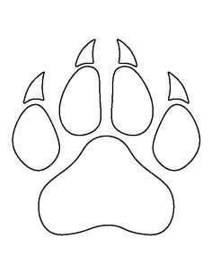 Panther paw print pattern. Use the printable outline for crafts, creating stencils, scrapbooking, and more. Free PDF template to download and print at http://patternuniverse.com/download/panther-paw-print-pattern/ Paw Print Template, Panther Paw Print, Paw Template, Black Pantera, Panther Images, Printable Outline, Coloring Crafts, Paw Print Pattern, Animal Footprints