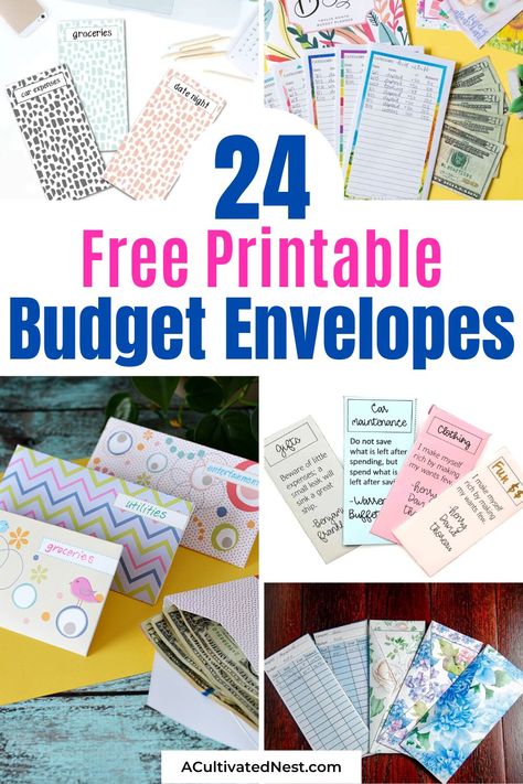 24 Free Printable Cash Envelope Templates- If you want an easy budgeting system to keep your spending under control, then you'll love these free printable cash envelope templates! | #budgeting #cashEnvelope #frugalLiving #freePrintables #ACultivatedNest Envelope Budgeting System, Diy Cash Stuffing Binder, Envelope Budget System Printables Free, Free Printable Cash Envelope Template, Budget Binder Envelope Ideas, Envelope Savings Challenge 1-100 Free Printable, Cash Envelope Printable Free, Cash Envelope Template Free Printable, Printable Cash Envelopes Free