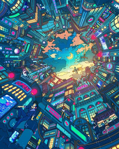 Futuristic City, Neon, On Twitter, Twitter, Anime, Instagram