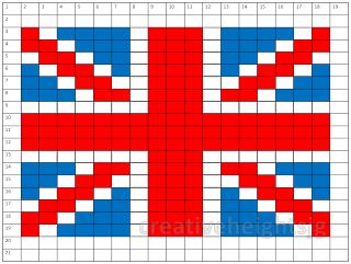 Creative Heights: Olympic inspired Knitted Union Jack Purse Union Jack Crochet, Crochet Union Jack, Wednesday Pixel Art, England Decorations, Mini Pixel Art, Flag Cross Stitch, Olympic Torch, Tiny Cross Stitch, Pixel Art Tutorial