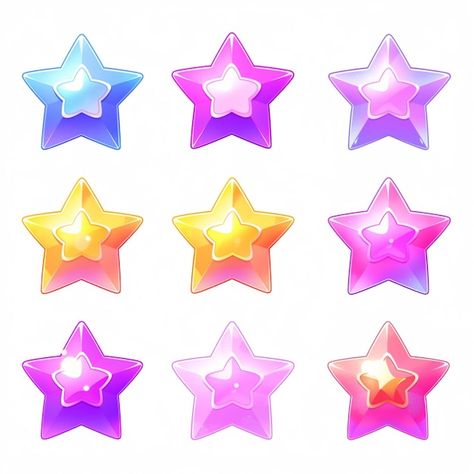 Premium Photo | A set of four different colored gems with stars generative ai Star Moodboard, Crystals Art Drawing, Jewelry Sketches, Vtuber Assets, Gem Drawing, Ui Game, Cute Star, 3d Star, Jewellery Sketches