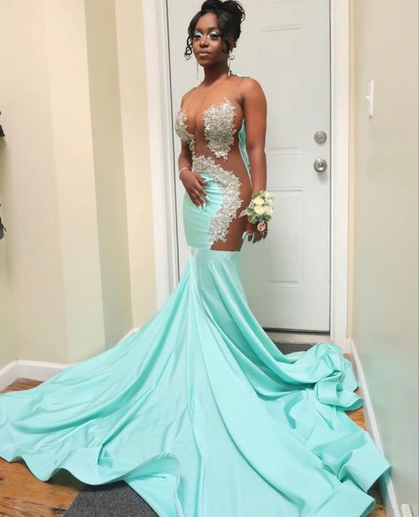 Types Of Prom Dresses, Turquoise Prom Dresses, Teal Prom Dresses, Mint Green Prom Dress, Sparkle Prom Dress, Prom Dress With Train, 15 Birthday, One Shoulder Prom Dress, African Prom Dresses