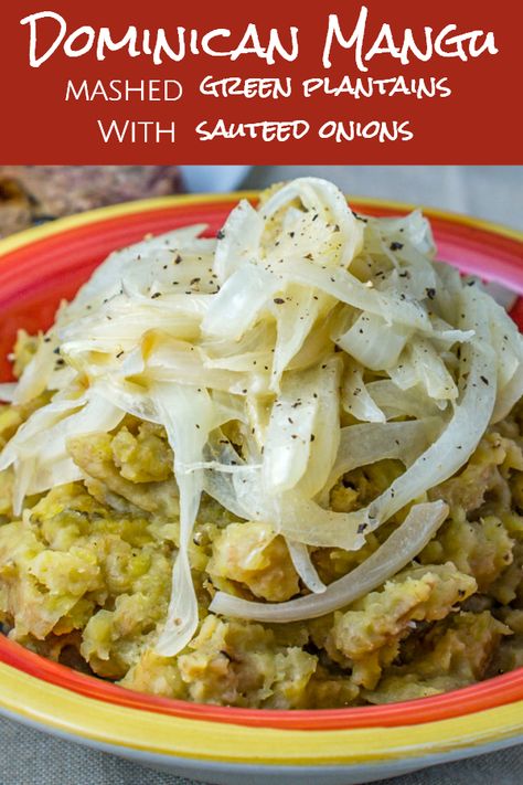 Dominican Mangu Recipe, Mangu Recipe, Plantain Recipes Healthy, Green Plantain Recipes, Fried Salami, Dominicano Recipes, Vegan Quesadilla, Dominican Recipes, Dinner Gluten Free