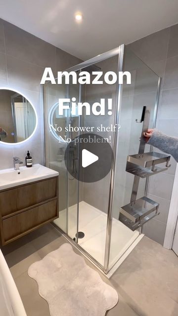 Kirsty Gore on Instagram: "No shower shelf? No problem!
This is our Children’s bathroom and this area here was where the old boiler used to be. We took it out so that we could have a free standing bath and full shower in here. Unfortunately it meant we didn’t have space to have an integrated shelf to put the shampoo and body wash on. Suction cup holders after time fall off and so when I saw this I knew it was perfect. 
A great solution to a niggly problem so thought I’d share. The extra hooks so that nothing needs to be on the floor (squeegee for example) and the towel hook so your towels close when you get out of the shower and easy to clean too are all 👏🏻👏🏻for me!
It comes in Matt black too🙌🏻
It may not be suited to everyone but I thought I’d share anyway. I’ll pop the link on stor Shower Storage Ideas, Floor Squeegee, Bathrooms Inspiration, Shower Shelf, Standing Bath, I Knew It, Shower Shelves, Towel Hooks, Free Standing Bath