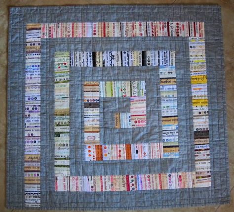 PDF MODERN GRAY Selvage Quilt Pattern from Quilts by Elena | Etsy Crumb Quilt, Modern Quilting Designs, Quilted Table Runners Patterns, Quilt Modernen, String Quilts, Pdf Quilt Pattern, Patchwork Quilt Patterns, Strip Quilts, Scrappy Quilts