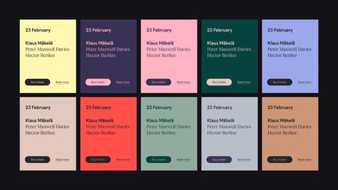 Brand New: New Logo and Identity for Oslo Philharmonic by Metric Accounting Color Palette, Ui Color Palette, The Half Of It, Brand Identity Colors, Flat Color Palette, Ui Color, Green School, Logo And Identity, Brand Color Palette