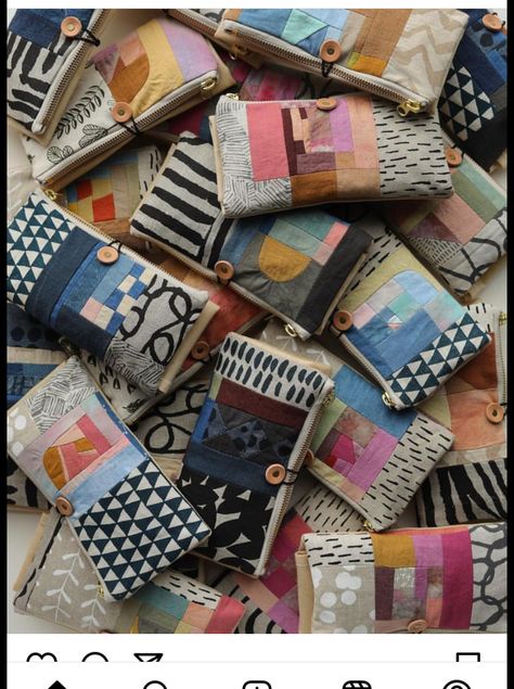 Tool Pouches, Patchwork Inspiration, Embroidery Patchwork, Peg Loom, Whip Stitch, Scrap Fabric Projects, At Noon, Running Stitch, Small Rug