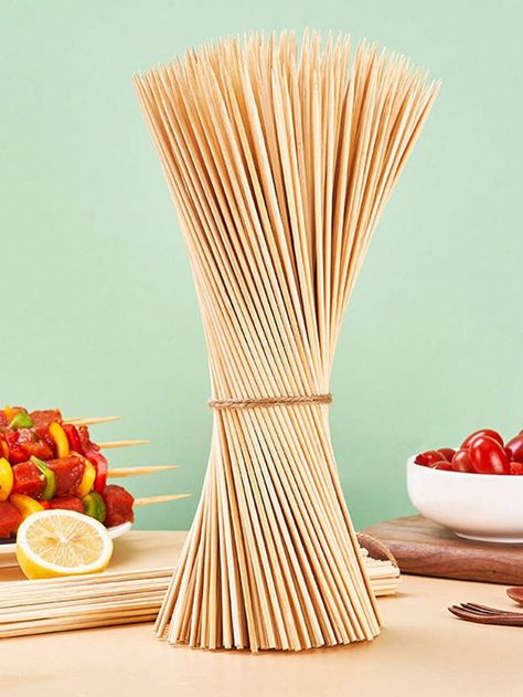 100pcs(+/-5pcs) Disposable Bamboo Skewers For Outdoor Camping Bbq, Kebab/Food SkewersI discovered amazing products on SHEIN.com, come check them out! Food Skewers, Bbq Sticks, Vitamin C Cream, Bbq Skewers, Camping Bbq, Garden Bbq, Breast Tape Lift, Bamboo Skewers, Garden Size