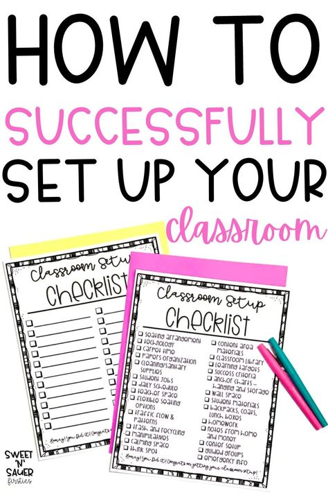 Are you feeling overwhelmed with back to school planning and setting up your classroom? You will have everything you need to feel organized and prepared with this classroom setup guide. These classroom setup tips include seating arrangements, classroom material organization, where to put classroom technology, and much more in this blog. You also won’t want to miss my teacher survival guide ideas on how to keep your teacher area and teacher materials organized in the classroom. Classroom Supply List For Parents, Classroom Setup Checklist Elementary, Classroom Supply List, Classroom Setup Checklist, Classroom Set Up Checklist, Setting Up A Classroom, 2nd Grade Classroom Setup Desks, Classroom Turn In System, First Year Teacher Classroom Setup