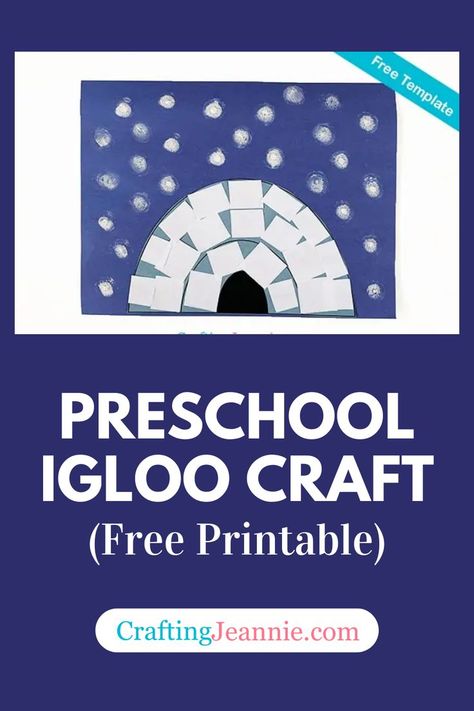 Preschool Igloo Craft (Free Printable) I Is For Igloo Craft, Igloo Art Preschool, Igloo Template Free Printable, Igloo Crafts For Preschoolers, Igloo Craft Preschool, Igloo Template, Igloo Craft, Letter I Activities, Letter J Crafts