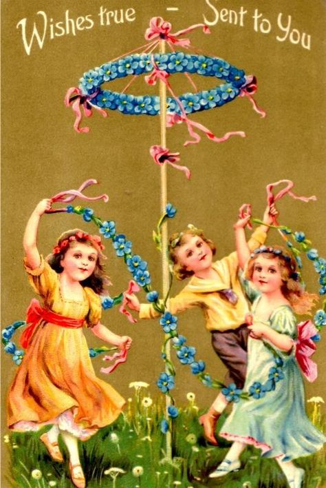 Happy May Day Early 1900's Vintage Postcard:  Love Your Place May Baskets, May Day Baskets, Walpurgis Night, 1. Mai, May Days, Happy May, May Day, Spring Equinox, Beltane