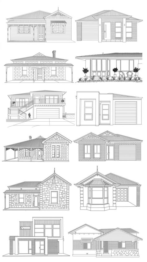 House Line Drawing, Draw Bricks, House Drawings, House Outline, Low Cost Housing, Laser Projects, Shirt Inspiration, Brick Stone, Interior Design Sketches