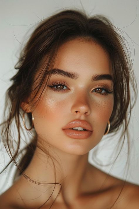 Bridal Makeup For Blue Eyes Dark Hair, Earthy Wedding Makeup, Sunny Makeup Looks, Summer Make Up Natural, Soft Contour Makeup, Maternity Photography Makeup, Natural Brown Makeup Look, Light Medium Contrast Makeup, Makeup Looks Casual