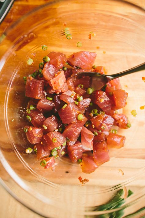 Poke Salmon Marinade, Ahi Tuna Marinade, Ahi Tuna Poke Bowl, Tuna Marinade, Poke Salad, Ahi Tuna Poke, Hawaiian Poke, Night Kitchen, Tuna Poke Bowl