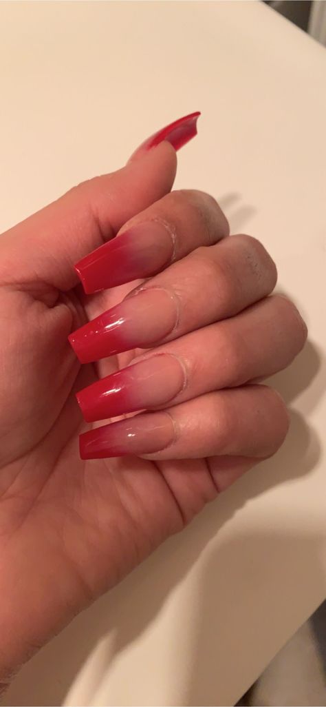 +10 Top Red Ombre Nails Red Nails Acrylic Ombre, Red Ombré Acrylic Nails, Clear To Red Ombre Nails, Red Tip Ombre Nails, Red Ombre Nails Square, Red Ombre Nails Coffin, Red Nail Ombre, White And Red Ombre Nails, Pink To Red Ombre Nails