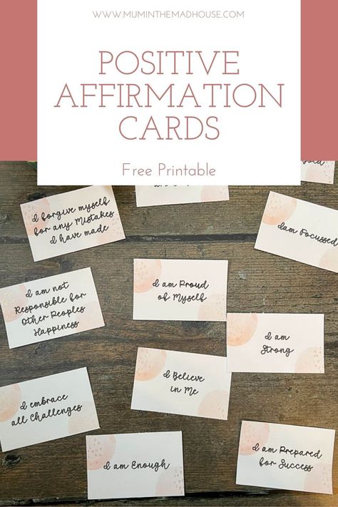 Free Printable Positive Affirmation Cards - Mum In The Madhouse Affirmation Printables, Free Affirmation Printables, Printable Positive Affirmations, Diy Affirmation Cards, Diy Affirmation Cards Free Printable, Diy Positive Affirmation Cards, Encouragement Jar, Cricut Affirmation Cards, Positive Affirmation Cards