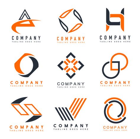 Set of company logo design ideas vector ... | Premium Vector #Freepik #vector #background #logo #abstract-background #business News Logo, Logo Minimalista, Etiquette Vintage, Hipster Design, Small Business Logo, Simple Designs To Draw, Logo Design Ideas, Logo Design Free, Company Logo Design