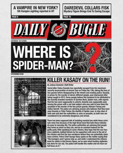 Daily Bugle Newspaper Spiderman, Spider Man Newspaper, Marvel Newspaper, Spiderman Magazine, Spiderman Newspaper, Daily Bugle Newspaper, The Daily Bugle, Marvel Magazine, Daily Bugle