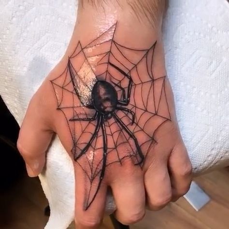 Spiderweb Hand Tattoo Men, Spider Tattoo For Women Hand, Spiderman Hand Tattoo, Spider Web Tattoo On Hand, Spider On Hand Tattoo, Hand Spider Tattoo, Hand Tattoo Spider Web, Hand Tattoo Spider, Spider Hand Tattoos For Guys