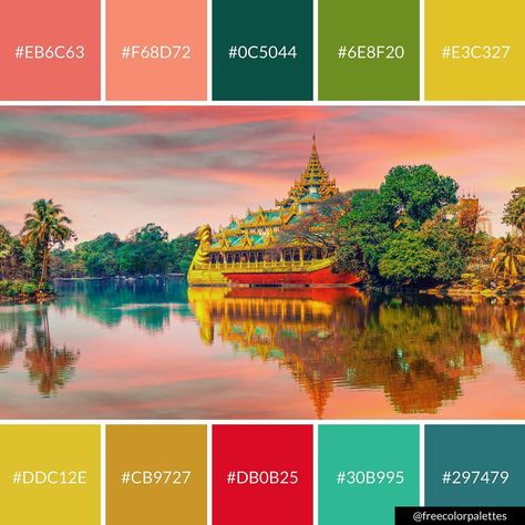 South East Asia |Color Palette Inspiration. | Digital Art Palette And Brand Color Palette. Singapore Color Palette, Asian Colour Palette, Thailand Color Palette, Asia Color Palette, South Asian Color Palette, China Color Palette, Asian Color Palette, Landscape Color Palette, Chinese Color Palette