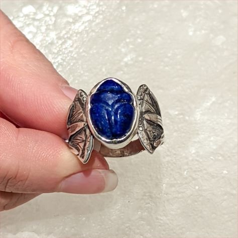 Scarab Ring, Beetle Ring, Egyptian Scarab Beetle, Bug Jewelry, Egyptian Scarab, Scarab Beetle, Gold C, Lapis Ring, Lapis Lazuli Ring