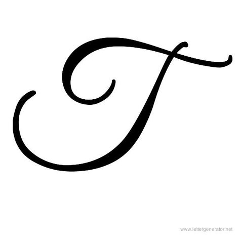 In Cursive, Letter J, White, Black