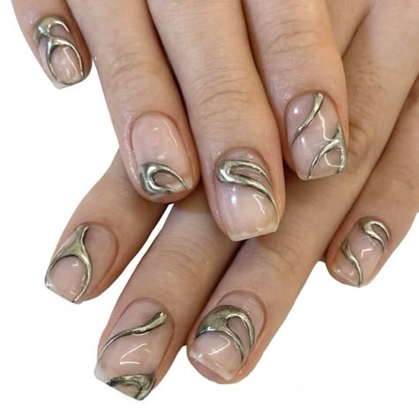 Delicate Nails Classy Short, Preppy Nail Art, Gold Chrome Nails, Mens Nails, Edgy Nails, Minimal Nails, New Nail, Fashion Guide, New Nail Art