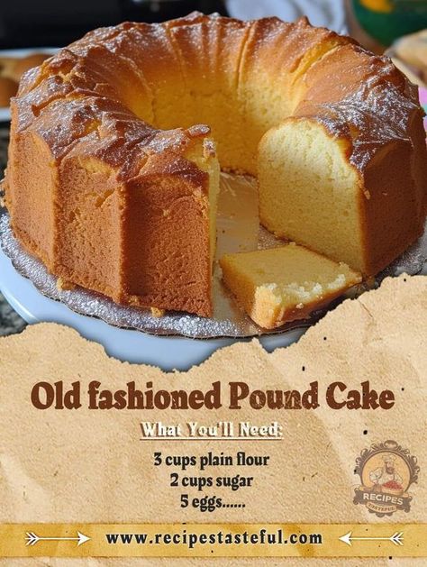 Grandma's Pound Cake Recipe, Old Fashioned Pound Cake, Easy Breakfast Sandwich, Breakfast Sandwich Recipes, Caramel Apple Cheesecake, Incredible Recipes, No Sugar Foods, Pound Cake Recipes, Classic Desserts