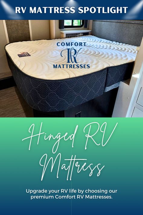 Unlock convenience and comfort with our RV Hinged Mattresses by Comfort RV Mattresses! 🚐✨ Crafted for versatility, these mattresses feature a hinged design for easy access to storage compartments or unique bed configurations in your RV. Tailored for the demands of RV living, experience a mattress that adapts to your lifestyle. Upgrade to RV Hinged Mattresses and discover a new level of convenience on the road! 🛌🔗 #HingedRVMattresses #ComfortRVMattresses #AdaptableComfort Camper Mattress Ideas, Lifestyle Upgrade, Rv Mattress, Unique Bed, Sleep Solutions, Unique Beds, Rv Living, Storage Compartments, Bed Mattress