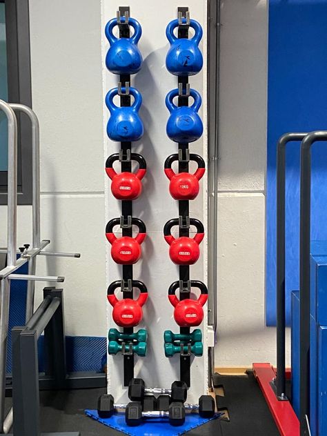 Kettle Bell Storage, Kettlebell Storage, Martial Arts Gym, Small Home Gym Ideas, Diy Gym Equipment, Home Gym Inspiration, Lodge Ideas, Gym Design Interior, Pixel Art Landscape