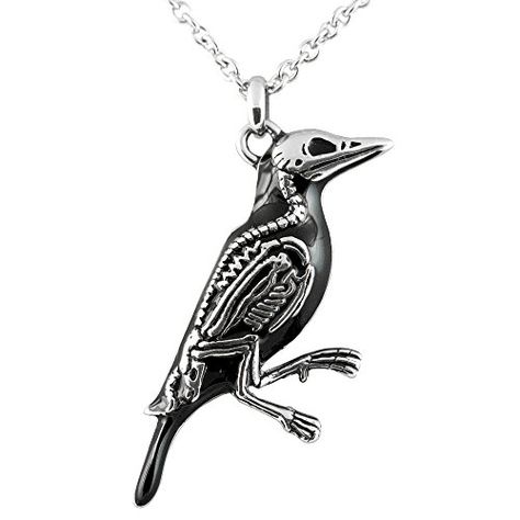 Controse Women's Silver-Toned Stainless Steel Rave N Bone... https://smile.amazon.com/dp/B01FJ4C8HE/ref=cm_sw_r_pi_dp_U_x_p0X1Db8PX85CE Bones Necklace, Skeleton Jewelry, Skeleton Necklace, Raven Necklace, Bone Necklace, Bone Jewelry, Bone Pendant, Stainless Steel Pendant, Gothic Jewelry