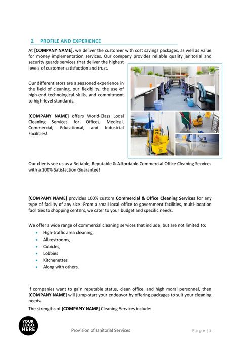 A janitorial commercial cleaning proposal template can be helpful for a cleaning services business owner in several ways. First, a proposal template can help the business owner to clearly and consistently communicate the services that they offer to potential clients. Using a standardized template, the business owner can outline the specific tasks and responsibilities they will take on as part of the cleaning contract, as well as any additional services they may provide (e.g., carpet cleaning, wi Commercial Cleaning Proposal, Commercial Cleaning Business, Janitorial Cleaning Services, Cleaning Contracts, Cleaning Routines, Window Washing, Office Cleaning Services, Janitorial Services, Business Stationary