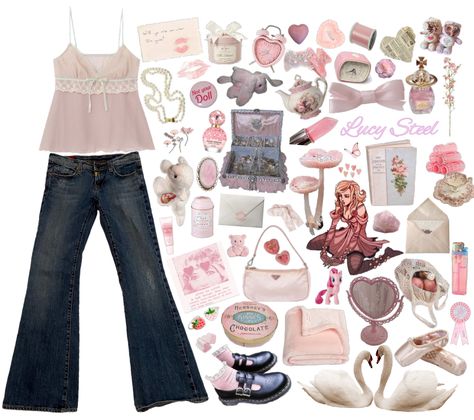 Girly Retro Aesthetic, Lucy Steel Jojo, Jojo Steel Ball Run, Pastel Grunge Outfits, Pastel Aesthetic Pink, Lucy Steel, Run Outfit, Soft Girl Makeup, Fairycore Fashion