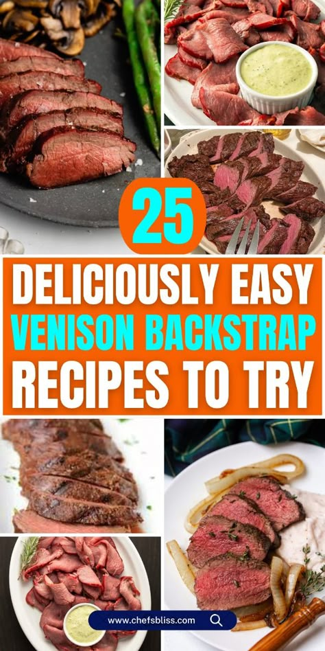 Venison backstrap, known for its tender texture and rich, gamey flavor, is a prized cut of meat among hunters and food enthusiasts alike. Whether you’ve harvested your own or sourced it locally, venison backstrap can be transformed into an array of delectable dishes. From quick pan-seared backstrap medallions to slow-cooked feasts, this versatile cut shines in a variety of preparations. In this collection of 25+ venison backstrap recipes, you’ll discover mouthwatering options that showcase the full potential of this delicious meat, perfect for everything from a casual weeknight dinner to a gourmet meal. French Venison Recipes, Chicken Fried Backstrap Venison Recipes, Ways To Cook Venison, Grilled Deer Meat, Recipe For Deer Backstrap, Backstrap Recipes Venison, Pan Seared Venison Backstrap, Rack Of Venison, How To Cook Back Strap Venison