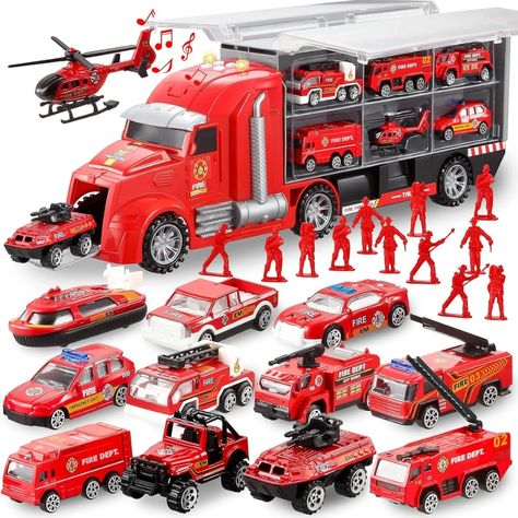 Exciting toy set for toddlers and kids featuring realistic sound & light! Diecast Batmobile collection and a die-cast International LoneStar truck for your collection.  🚒🚚🦇 #ToySet #Diecast #KidsToys Early Preschool, Rescue Helicopter, Truck Games, Car Seat Toys, Armored Car, Toy Fire Trucks, Police Truck, Small Trucks, Play Vehicles