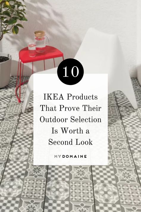 Refresh your balcony or porch without breaking the bank with these IKEA outdoor products. We share 10 of our favorites in this post. Ikea Balcony Ideas, Ikea Tiles, Ikea Balcony, Ikea Patio, Ikea Outdoor, Ikea Products, Best Ikea, Seat Storage, Outdoor Products