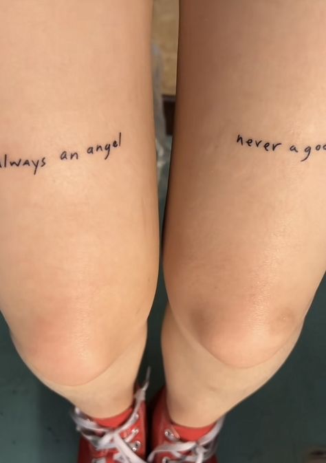 You Know It’s For The Better Tattoo, Give Me Back My Girlhood Tattoo, Axiom Of Equality Tattoo, Am I Making You Feel Sick Tattoo, Always And Angel Never A God Tattoo, I’ll Go And I’ll Stay Normal People Tattoo, There Is A Light That Never Goes Out Tattoo, Mine Tattoo Upper Thigh, Always An Angel Never A God Tattoo Boygenius