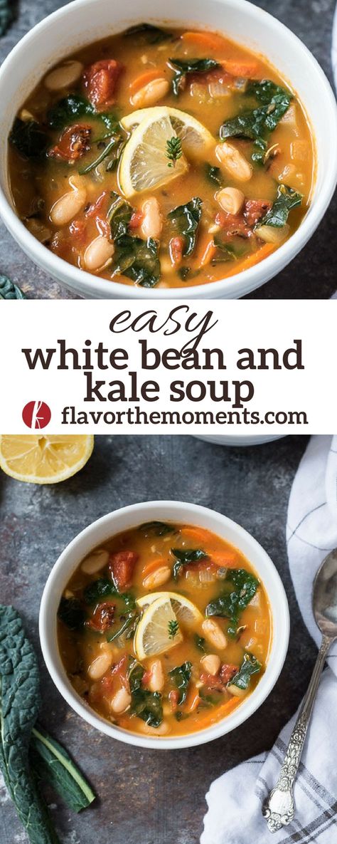 Kale And Bean Soup, White Bean And Kale Soup, Bean And Kale Soup, White Bean And Kale, White Bean Kale Soup, Kale Soup Recipes, Kale Soup, Kale Recipes, Best Soup Recipes